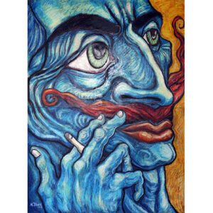 blue face